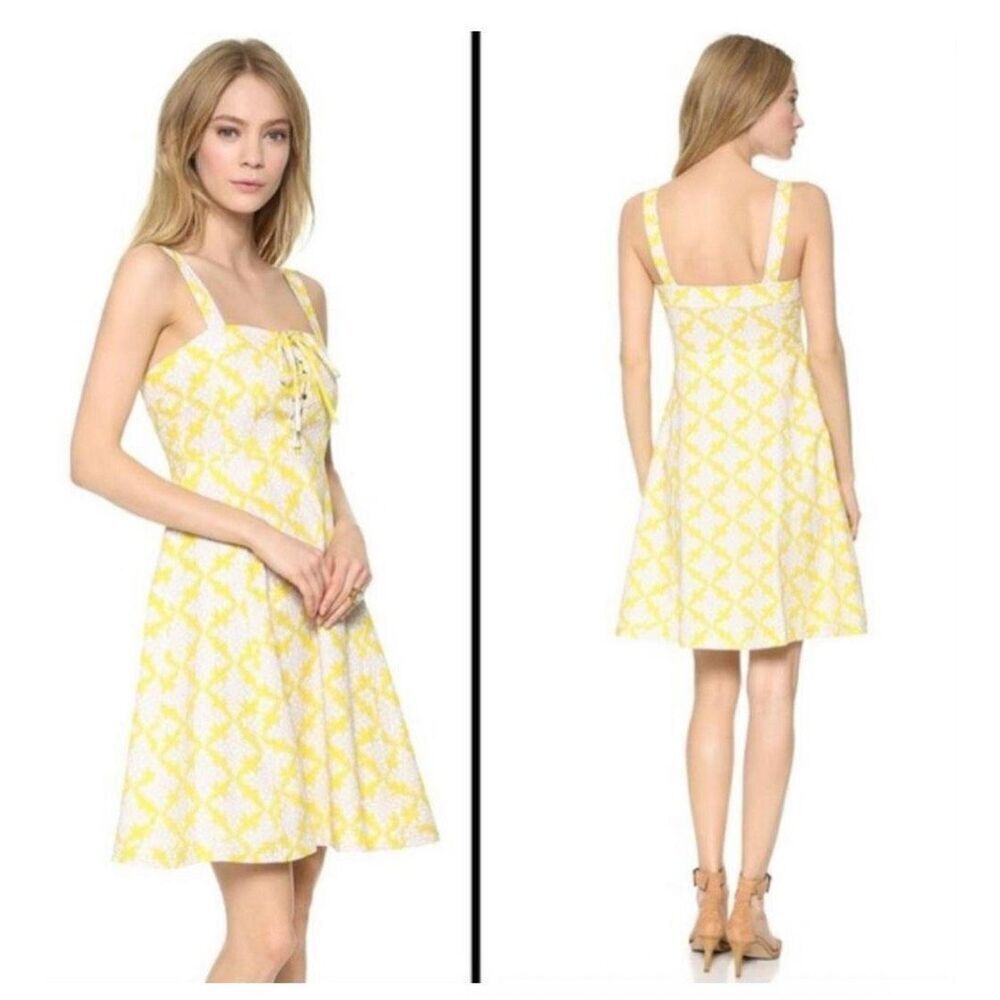 Diane Von Furstenberg luxe lace up henna diamonds print mini dress 6 - Picture 13 of 13
